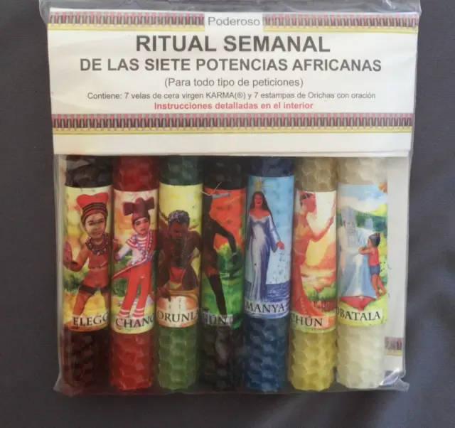 7 VELAS RITUAL SEMANAL DE LAS SIETE POTENCIAS AFRICANAS con oración peticiones