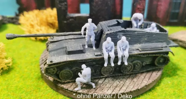 6x Soldados Figuras De Resina 1/87 Jagdpanzer Tripulación Ejército WW2 Set RAR