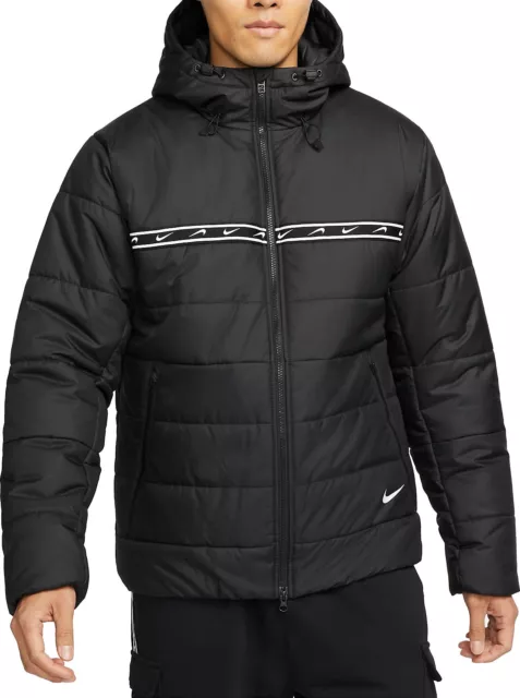 Giacca imbottita sintetica Nike Sportswear Repeat nera bianca bianca DX2037-010