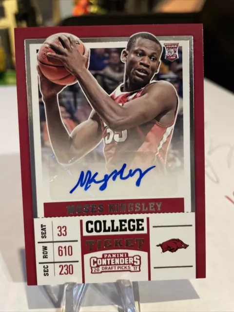 Moses Kingsley - 2017 Panini Contenders Draft Picks - RC Auto No.98 - Razorbacks