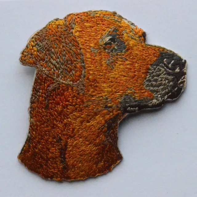 Rhodesian Ridgeback Dog Head Embroidered Motif Iron/Sew On Patch