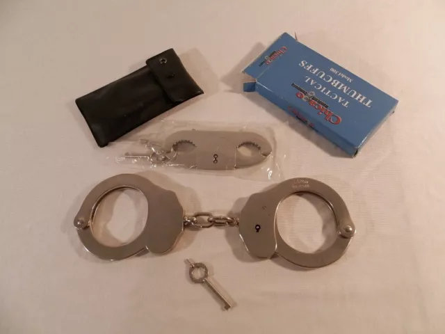 Vintage Alcyon Handcuffs with Extra Thumbcuffs Accessory