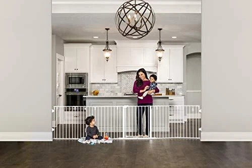 130-Inch Super Wide Adjustable Baby Gate and Play Yard, 2-in-1, Bonus Kit,