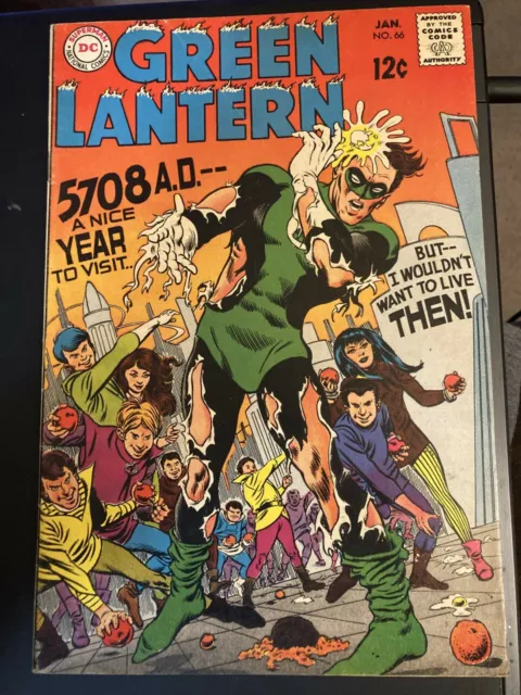 Green Lantern #66 (Jan 1969, DC); Mid Grade; Silver Age; Mike Sekowsky Art!