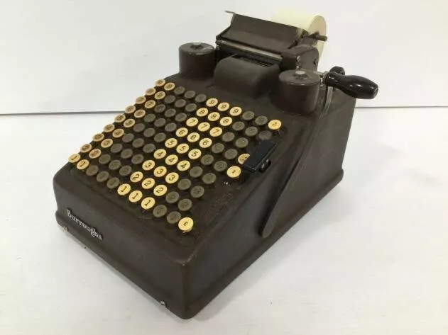 Vintage Burroughs Portable Electric Adding Machine Type3 10 Column Full Keyboard