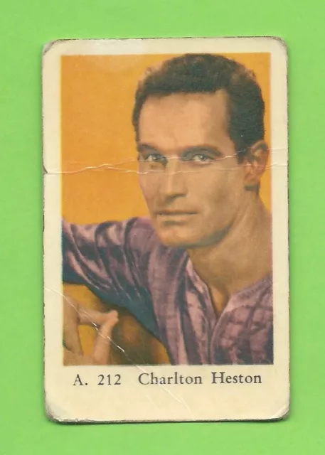 1959 Dutch Gum Card A #212 Charlton Heston