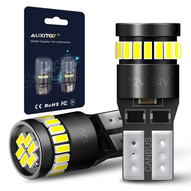 2pcs AUXITO White LED T10 Interior Door Panel Light Dome Map Lamp Bulb 6000K EPG