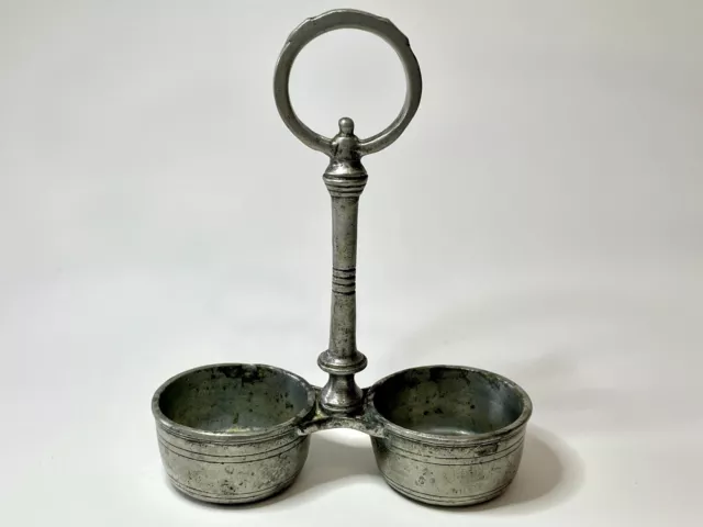 Antique Pewter Arte Italica Tavola Medium Oil Vinegar Caddy Italy