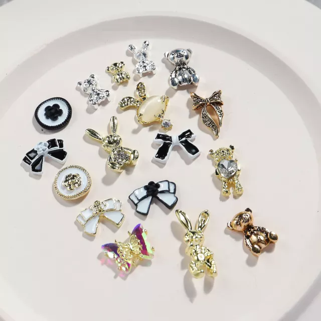 Bow Nail Art Charms 3D Crystal Diamond Rhinestone Metal Gems Decor Nail Jewelry