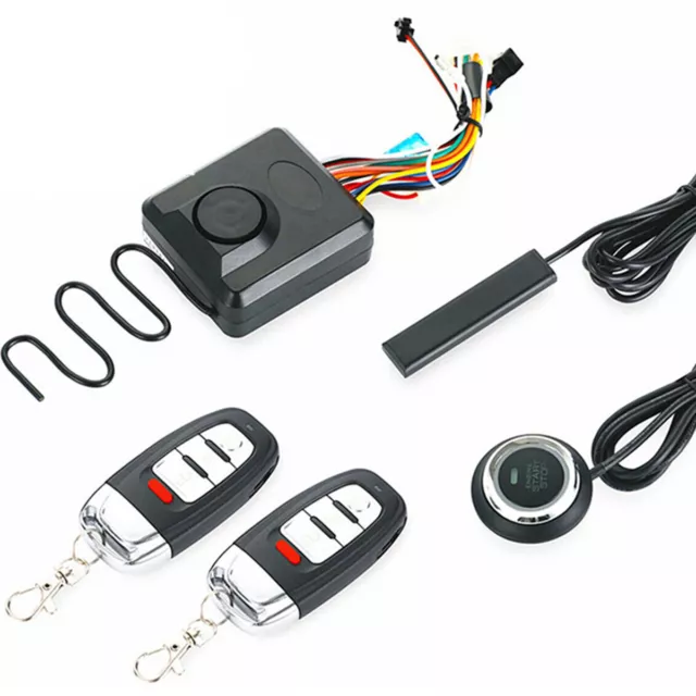 Smart Key Button Motorcycle Engine Push Start Flameout Anti-theft Alarm System