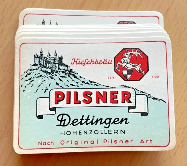 1960s Lot of 50 GERMAN beer labels Hirschbrauerei Dettingen, E. Burkhardt HORB
