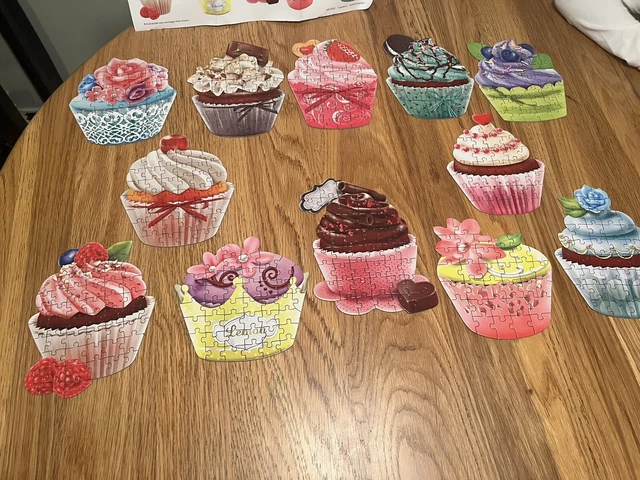 12 Individual Cupcakes Mini Shaped Cra-Z-Art Sealed 500 pc Jigsaw Puzzle + glue