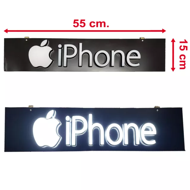 LED IPHONE 55 X15 CM Publicité Panneau Publicitaire Panneau D'Affichage Bouclier