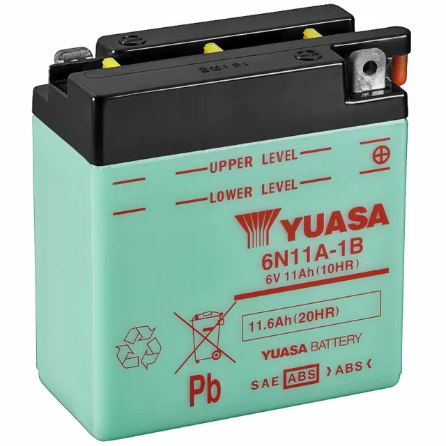 Batterie Yuasa 6n11a-1b Conventionnel Moto Moteur Pièces Cyclomoteur Accessoires