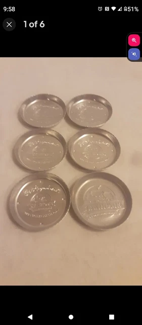 Vtg Aluminum Stanhome Stanley Home Products Coasters Lot Of 6