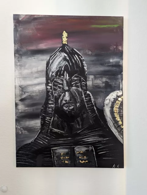 Leinwand Bild Acryl Gemälde selbstgemalt abstrakt 70x50x2cm Titel "the warrior"