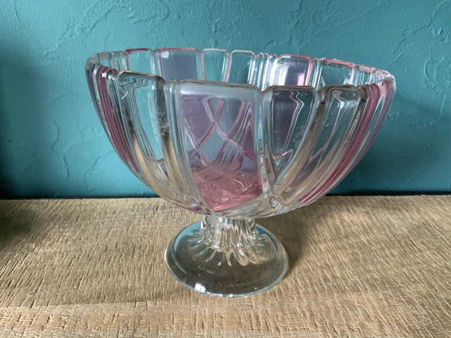 ANCIENNE GRANDE COUPE  EN CRISTAL COLORÉ pour Fruits et Fleurs / Vase