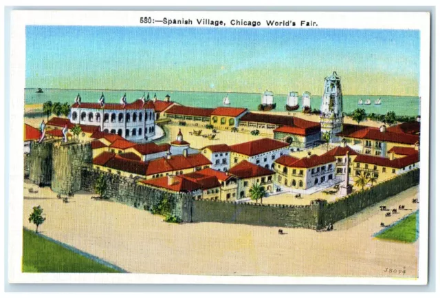 c1930's Spanish Village Chicago World's Fair Illinois IL Unposted Postcard