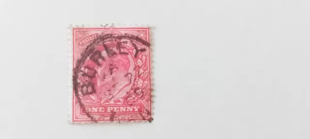 GB KEV11 1d Red - Burley Hampshire Postmark