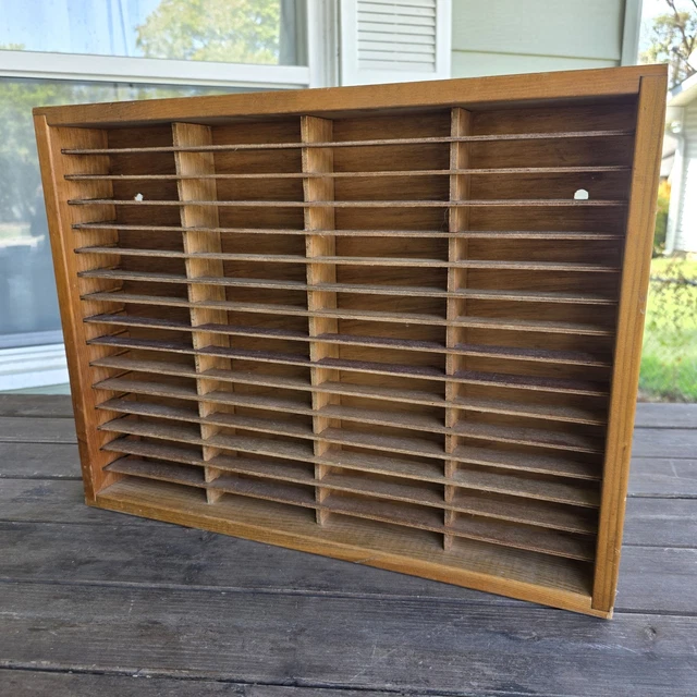 NAPA VALLEY BOX Company 64 Cassette Tape Rack Holder Wooden Wall