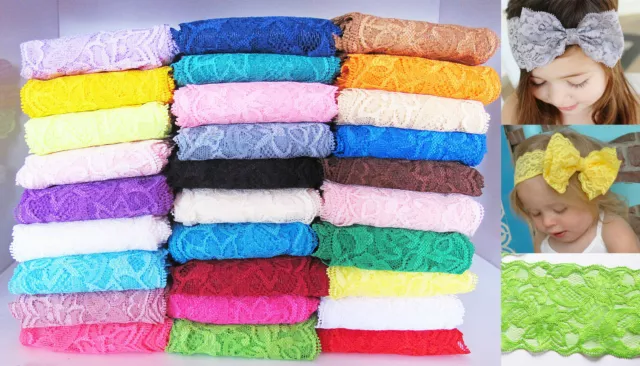 1 Yard of 8cm Elastic Stretch Lace Trim Ribbon Fabric Decor Crafts Sewing DIY