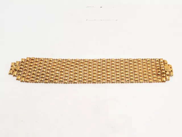 Vintage Liquid Gold Metal Plated Mesh Cuff Bracelet By Sergio Gutierrez 9" *