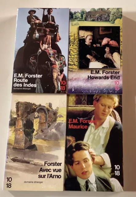 4 romans E.M FORSTER Maurice - Vue Arno - Howards End - Route Indes livre 10/18