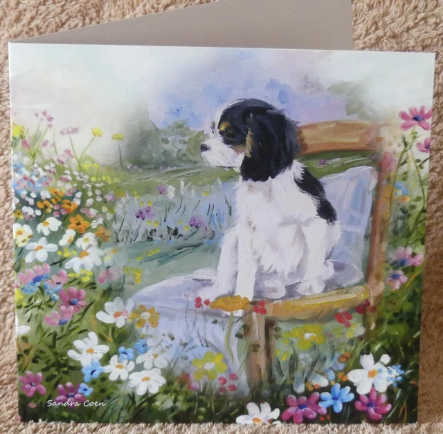 Cavalier King Charles Spaniel Dog Greeting Card 15 Sandra Coen Artist
