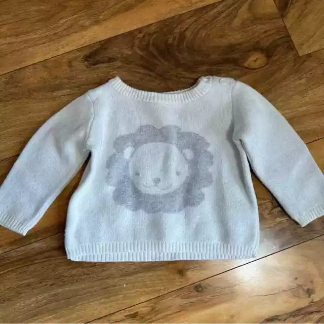 Barney’s New York Cashmere Blend Sweater, Lion Print, Size 3-6 Month