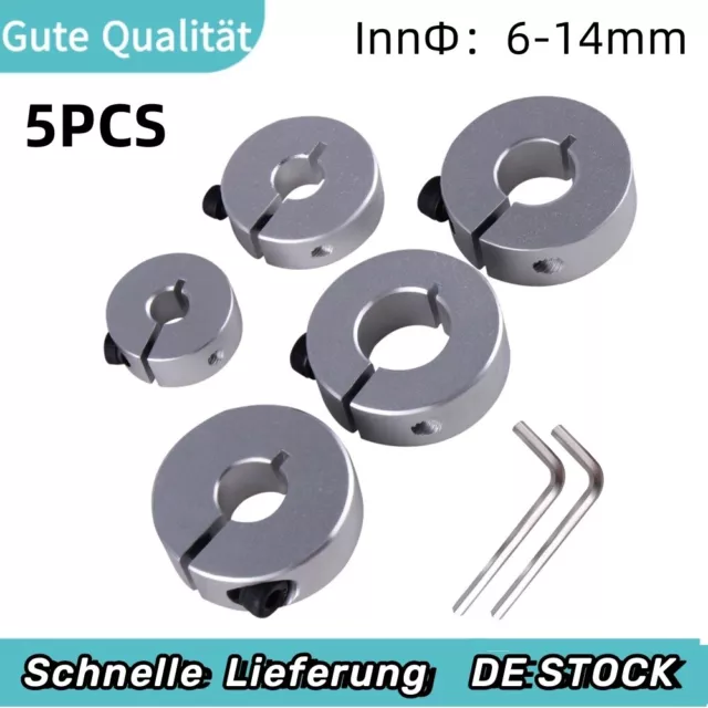 5 tlg Klemmring Klemmflansch 6mm-14mm aus Aluminium mit Innensechskantschraube