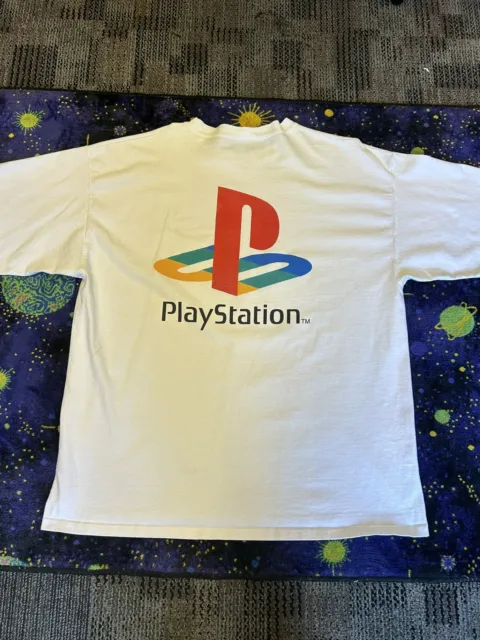 VINTAGE PLAYSTATION LOGO Sony Video Game 90s Promo White Shirt Xl $80. ...