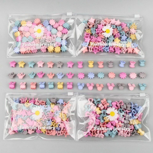 Women Kids Flower Hairclips Mini Star Hair Claw Clamps Cute Hairpins 50Pcs/Set