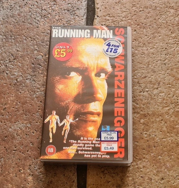 THE RUNNING MAN VHS Tape! Sealed! Vestron Video Schwarzenegger + Sealed
