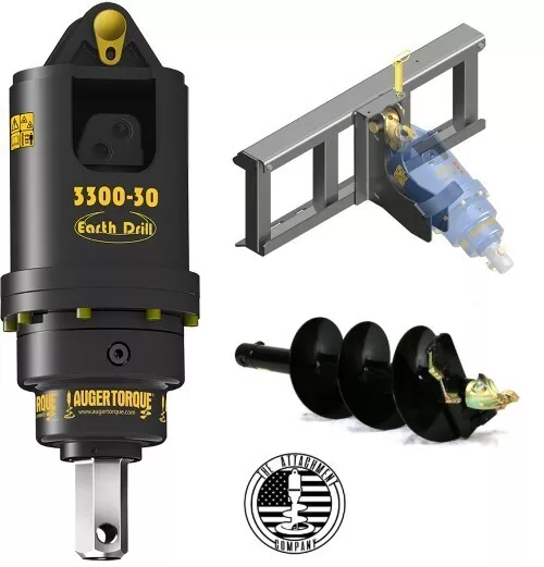 Skid Steer Standard Flow Auger Package - Up to 30GPM - 12" Tungsten Auger