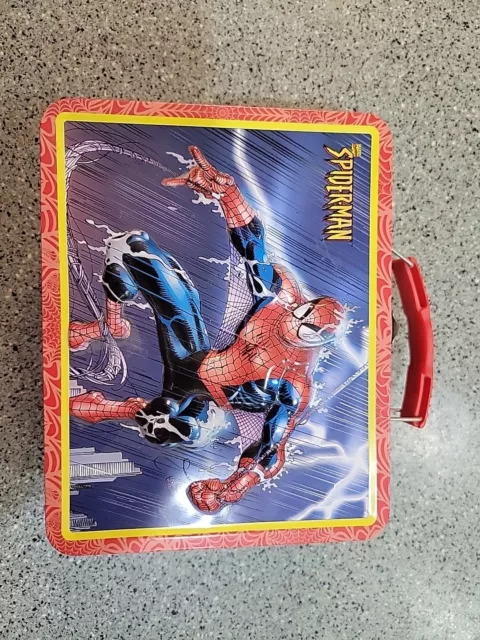 Vintage 2000 Spiderman 3D Lunch Box Working Clasp by the Tin Box Company