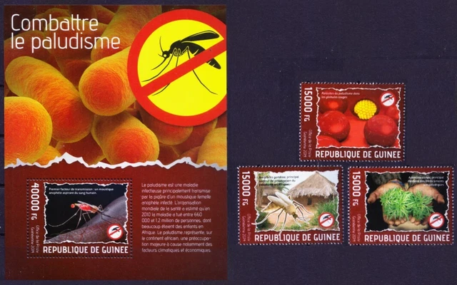 Guinea 2014 MNH MS + 3v, Fight Against Malaria, Health, Medicine
