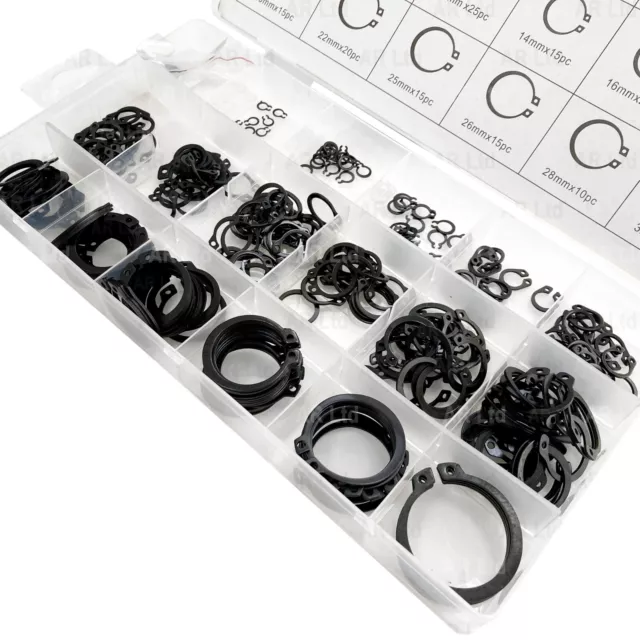 Circlip Set external Circlips snap Ring assortment set 300pc retaining C clips