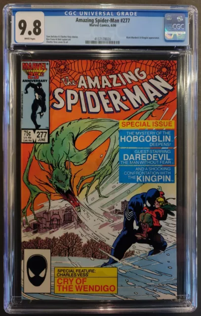 Amazing Spider-Man #277 Cgc 9.8 White Pages Marvel Comics 1986 Kingpin Daredevil