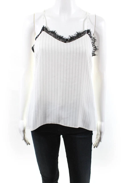 Sen Womens Striped Spaghetti Strap Saint John Tank Top White Size S