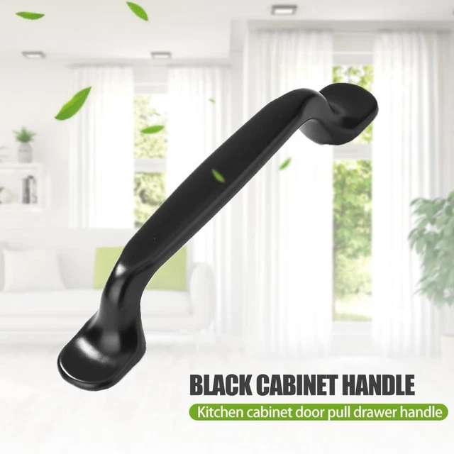 Zinc Alloy Black Cabinet Handle Kitchen Door Pulls Drawer Knobs Furniture Supply 3