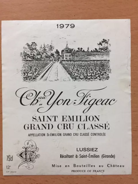 Étiquette Château Yon Figeac 1979 - 75 cl