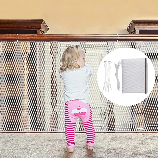 Red de seguridad para niños, 10 ft x 2,5 ft duradera balcón exterior barandilla escaleras protector para