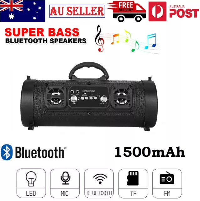 Outdoor Wireless Bluetooth Portable Speakers Stereo Bass Subwoofer USB TF Radio