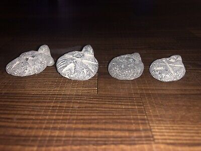 4 Carved South American Native Taino Stone Fetish Effigy Beads / Pendants 3