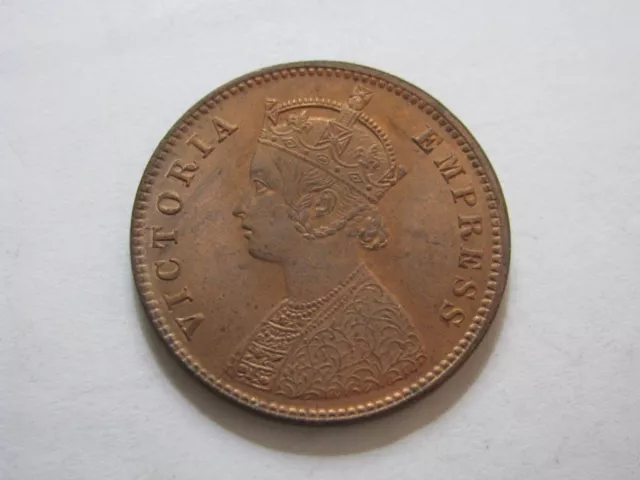 1889  1/4 Anna British East India Coin Victoria Choice UNC Bronze Quarter  #89.1 3