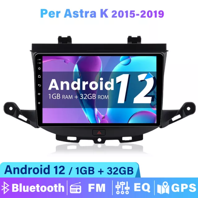 1+32G Android 12 Autoradio Navigatore GPS Per Opel Astra K 2015-2019 BT WIFI DAB