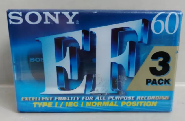 Vintage Sony EF 60 Tape Cassettes 3 Pack