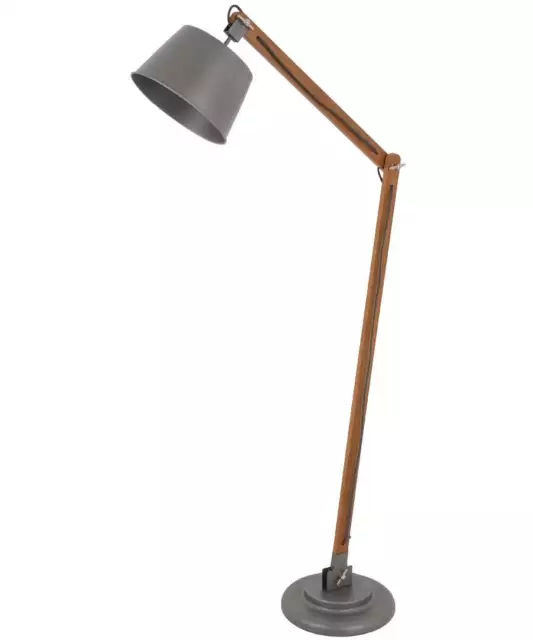 Beacon Lighting Nuvo Floor Lamp in Metal/Walnut