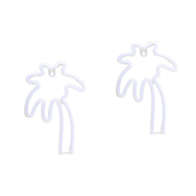 2 COUNT BATTERY Table Lamps Indoor Palm Tree Neon Decorative Lights £25