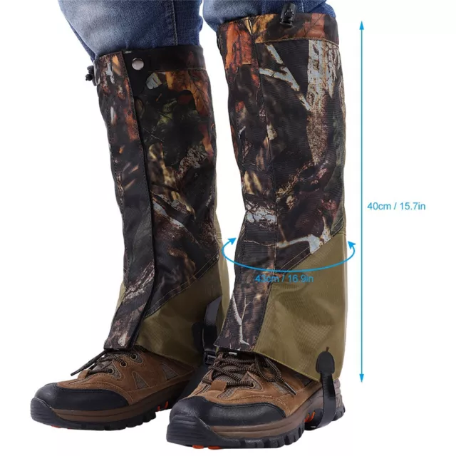 2Pcs Waterproof Oxford Cloth Canvas Snow Gator Leg Boot Cover for Walking Hiking